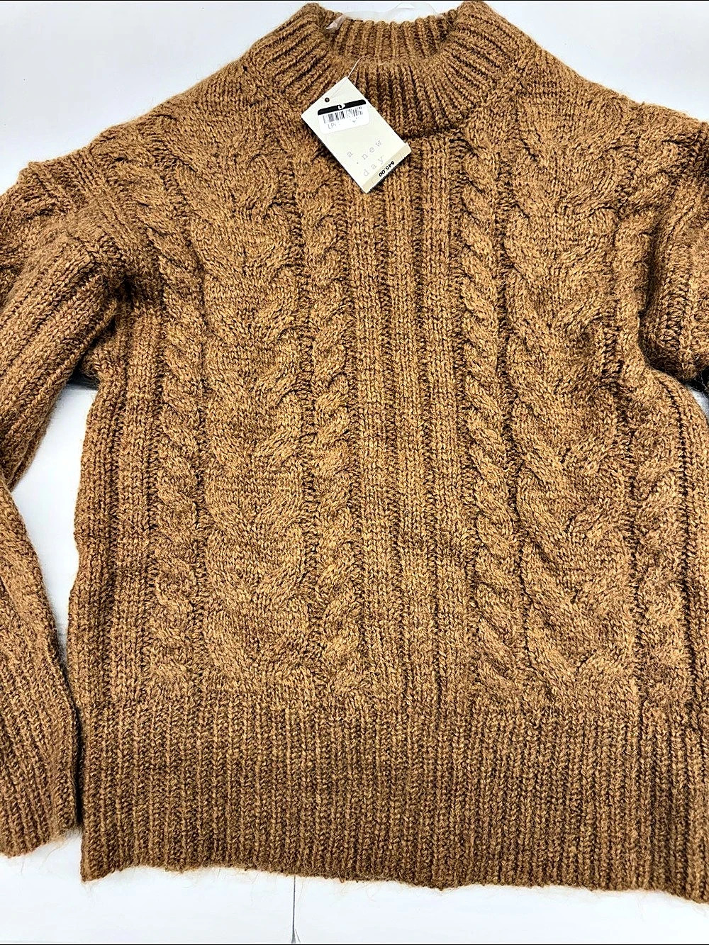 NEW a new day Cable Knit Sweater in Brown Size NWT